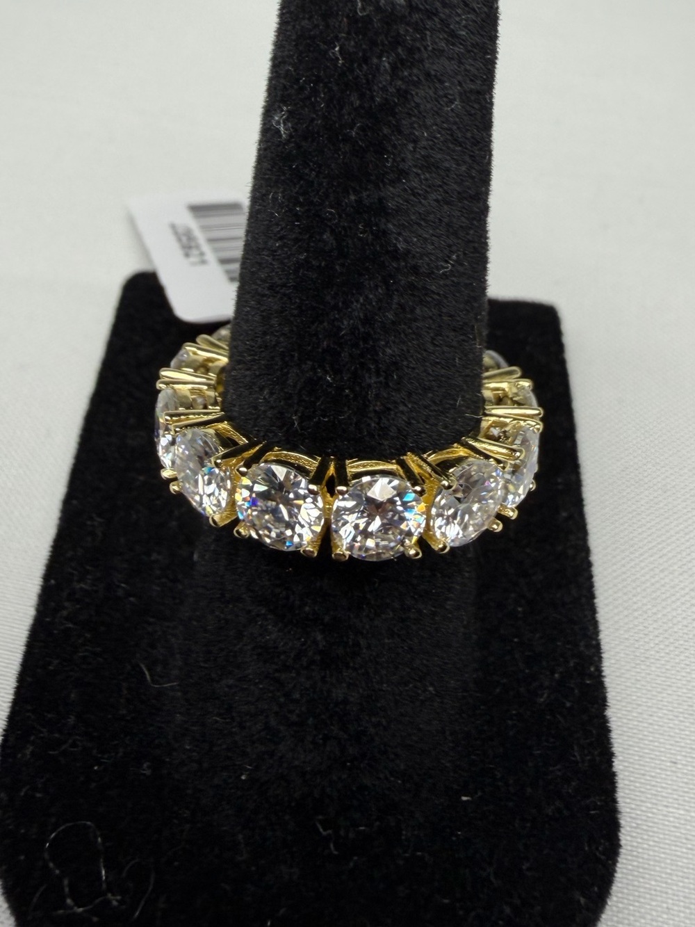 Moissanite Eternity Band Ring 13 Stone 6.30ctw Gold Over Sterling Silver Sz 6